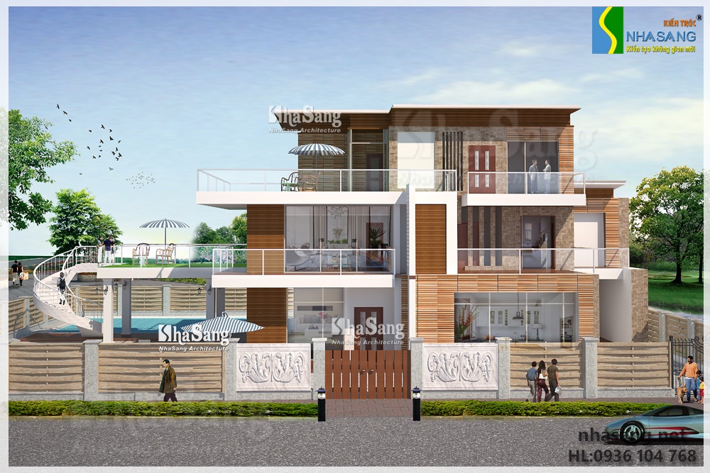 mẫu thiết kế biệt thự hiện đại 3 tầng đẹp